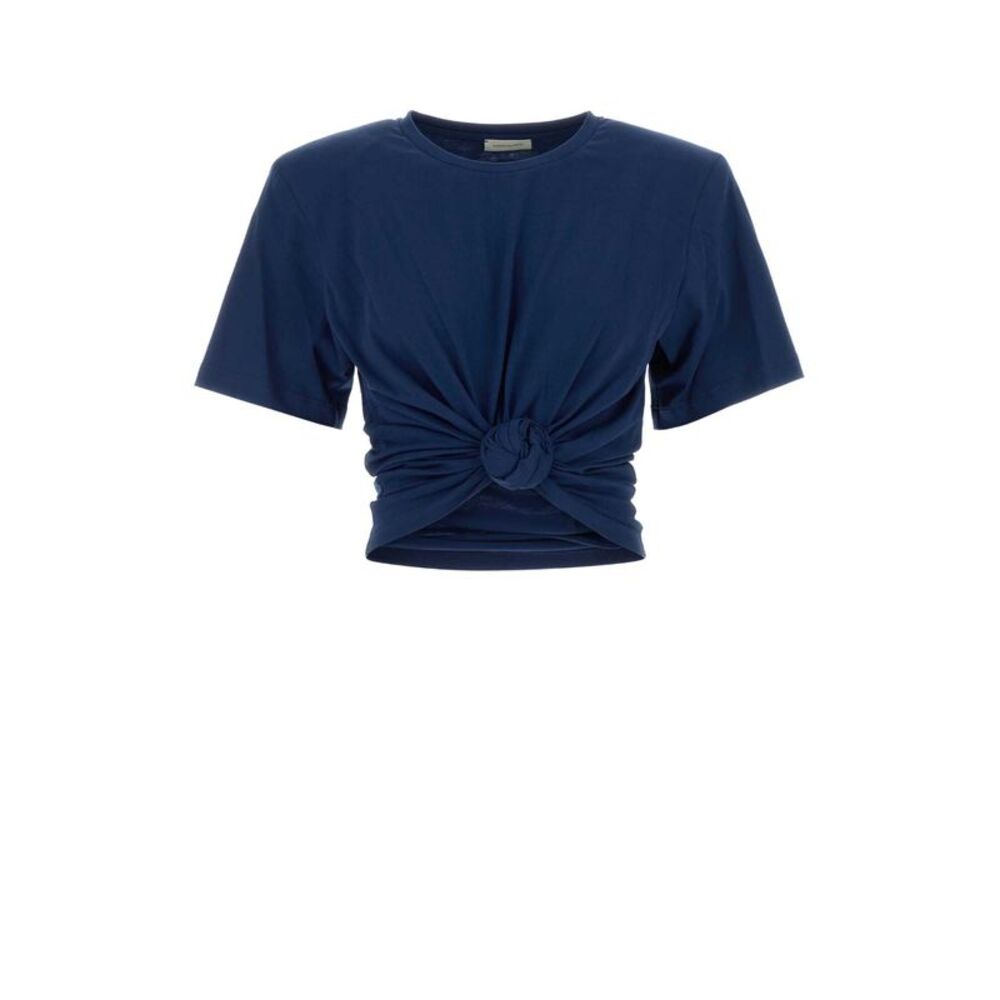 Magda Butrym Women Navy Blue Cotton T-Shirt